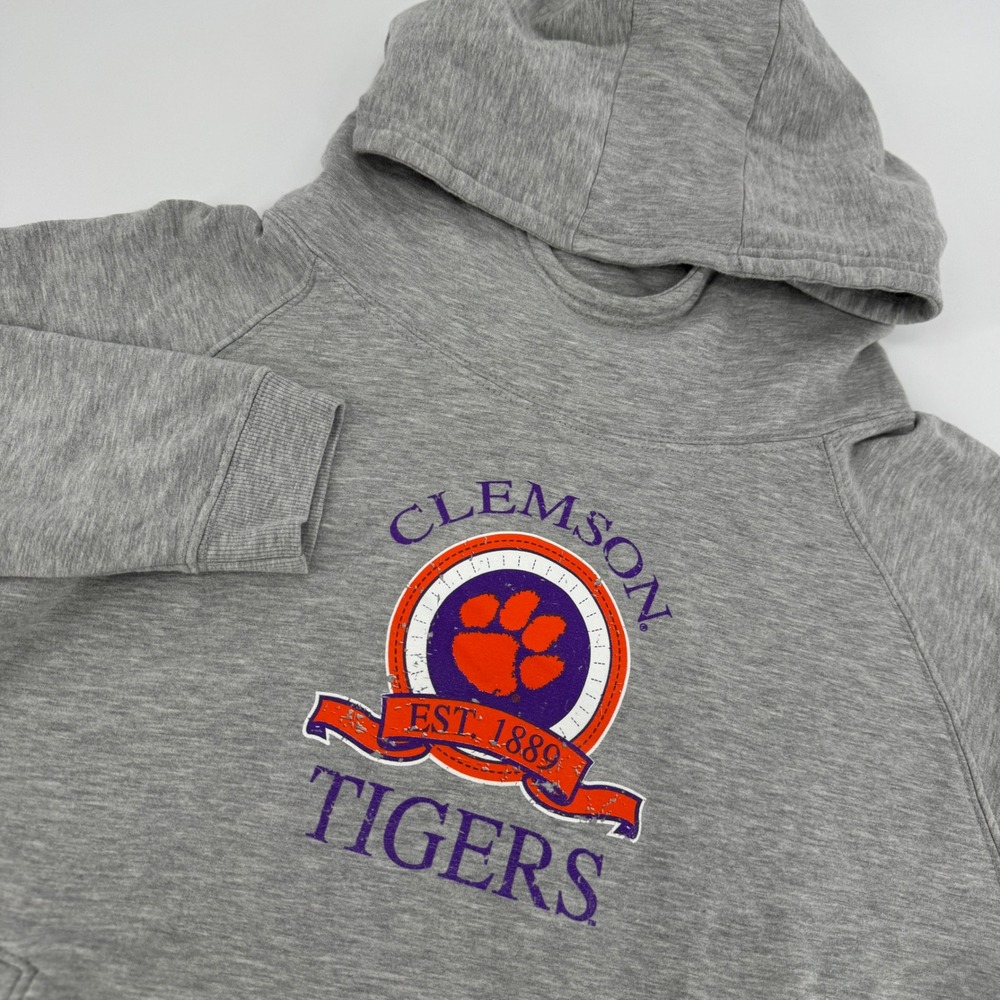 Clemson Tigers Hoodie Pullover Sweatshirt Mens Small Gray NCAA College Apparel